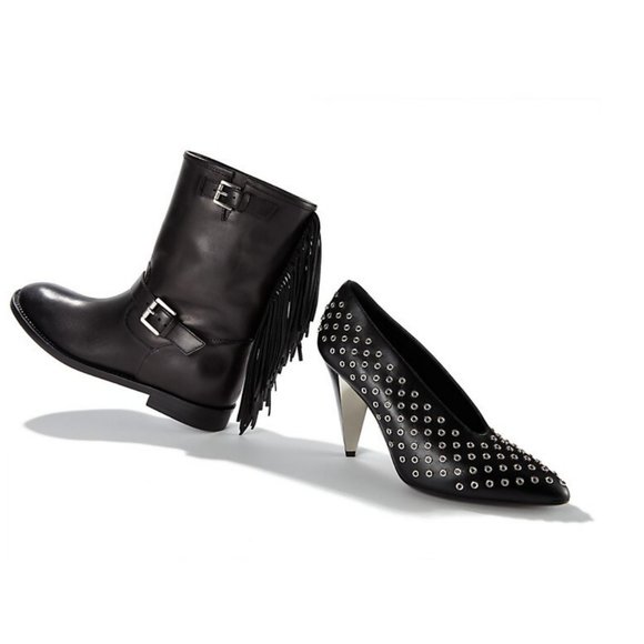 New Michael Kors Collection Ingrid Fringe Leather Moto Western Rock & Roll Boots - Picture 3 of 15